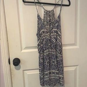 Blue and white romper